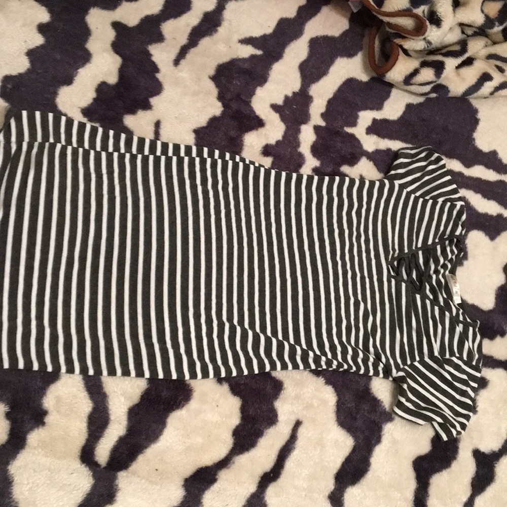 Size Small Gray And White Striped Dress